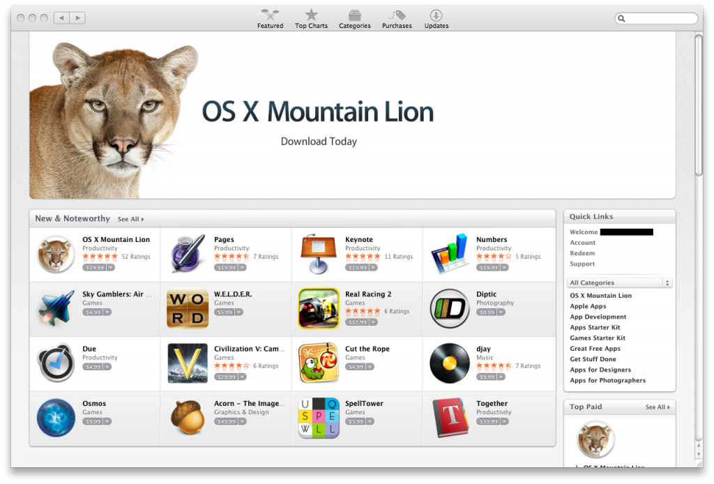 Os X Mountain Lion Download App Store